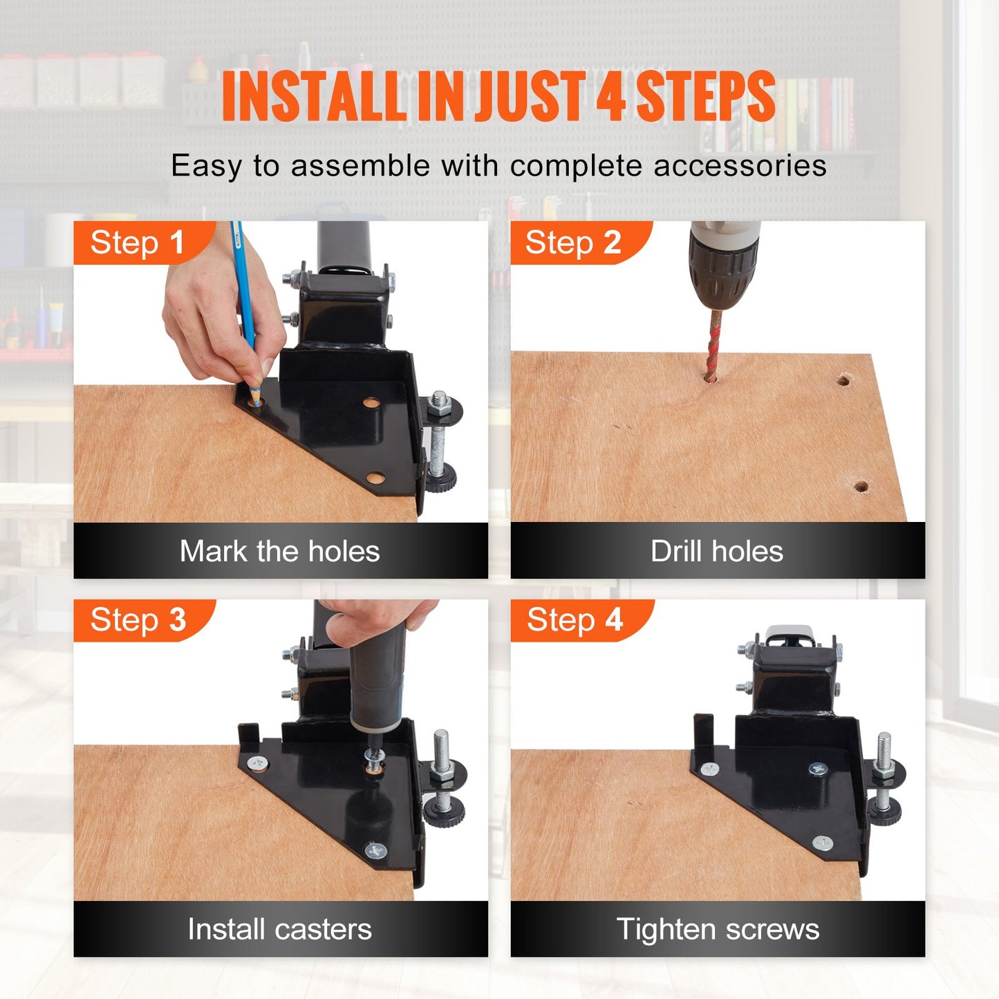 Mobile Base Heavy Duty Universal Stand 400 Lbs Capacity For Tools Machines