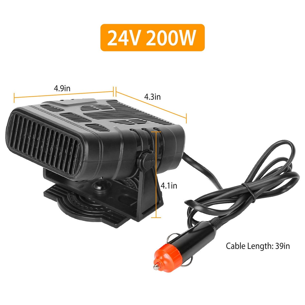 24V 200W Or 12V 120W Portable Car Heater Heating Fan 2 In 1 Defroster Demister Windshield Heater Automotive Cooling Fan