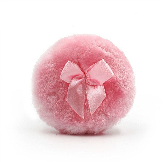 Round Bow-Knot Powder Puff Plush Makeup Sponge