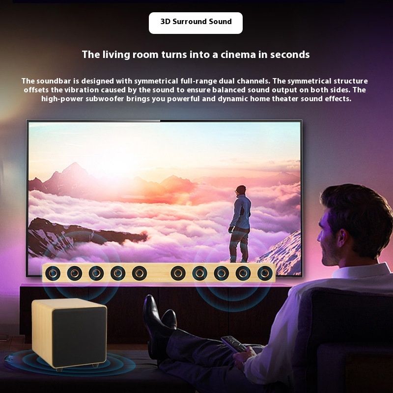 D90S Wall-mounted Feedback Wall TV Audio Home Computer Speaker Mobile Phone Wireless Bluetooth Subwoofer Factory In Stock