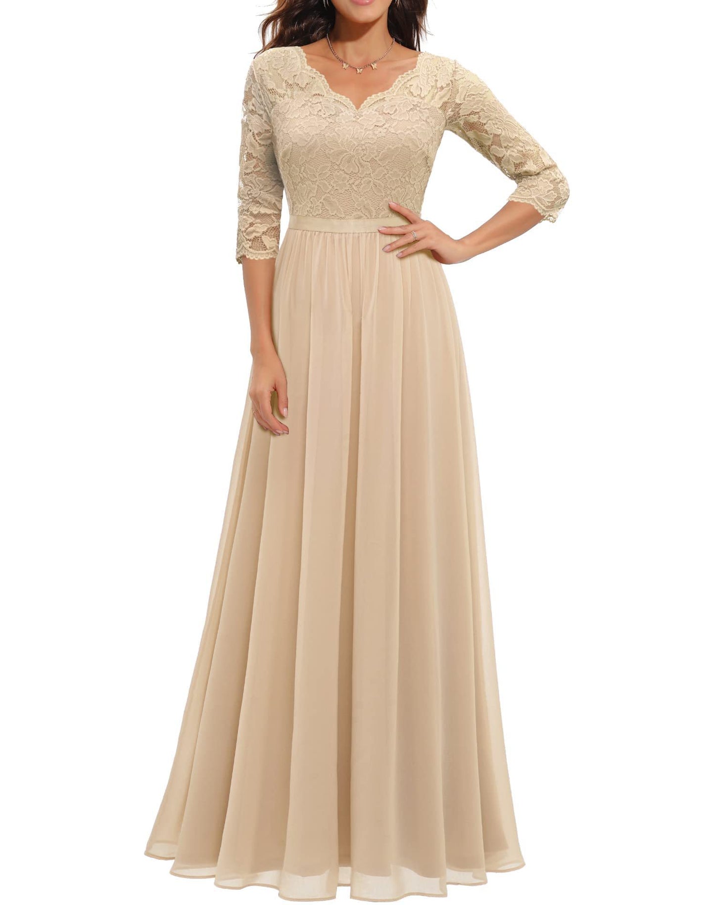 Best Seller Dress Lace Long Patchwork Waist-tight Noble Dress