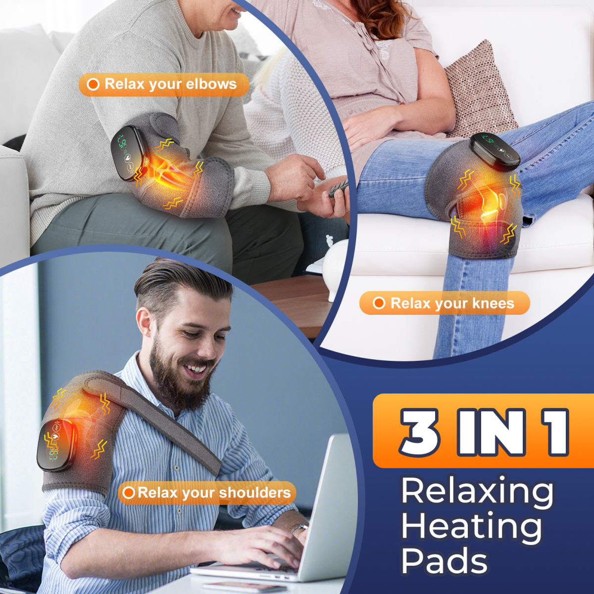 Electric Heated Knee Pads With Vibration Massage Shoulder Support
