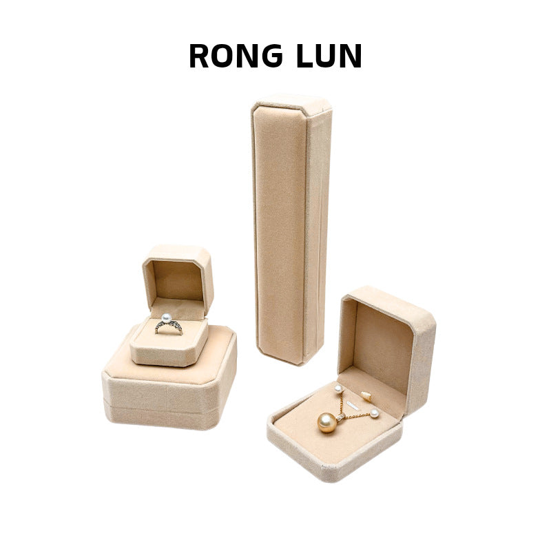 Necklace Gift Box With Rounded Corners Made Of Velvet Fabric