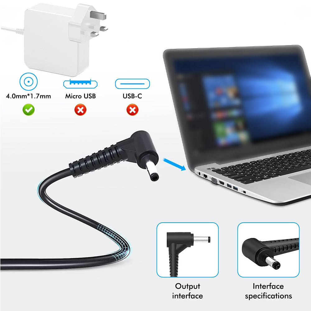 65W Laptop Charger, Adapter Compatible With Laptop, For Small Appliances, Christmas Gifts---white