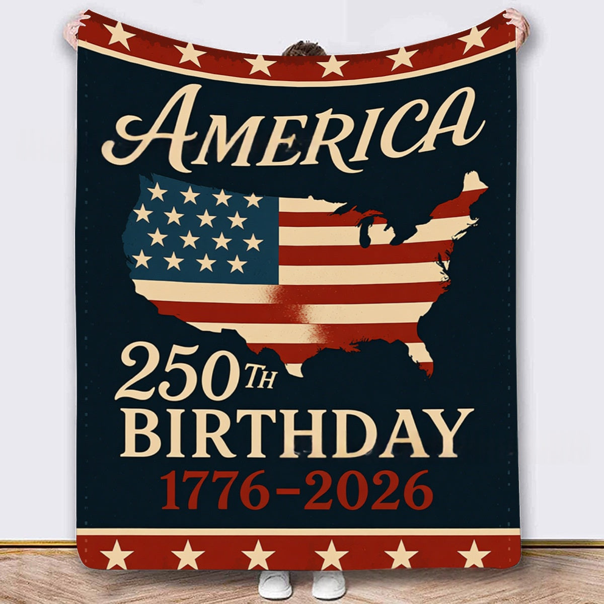 Independence Day Themed Flannel Thickened Warming Blanket For Home And Office