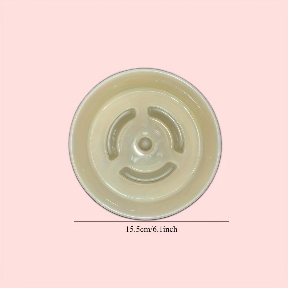 Pet slow food bowl-off-white 15.5cm-1 piece