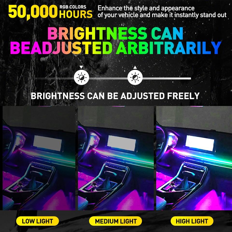 10in1 Full LED Bead Symphony Dream Car Interior Ambient Lighting Wireless Kit