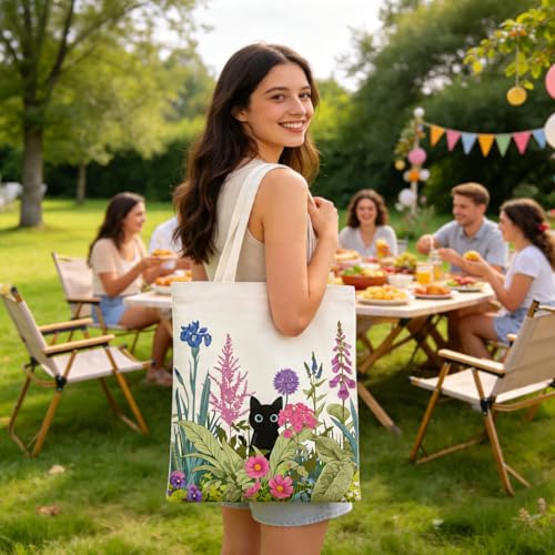 AiHeart Aesthetic Canvas Tote Bag for Women,Tote Bag with Inner Pocket,Pouch Bags for Women,Reusable Shopping Bags