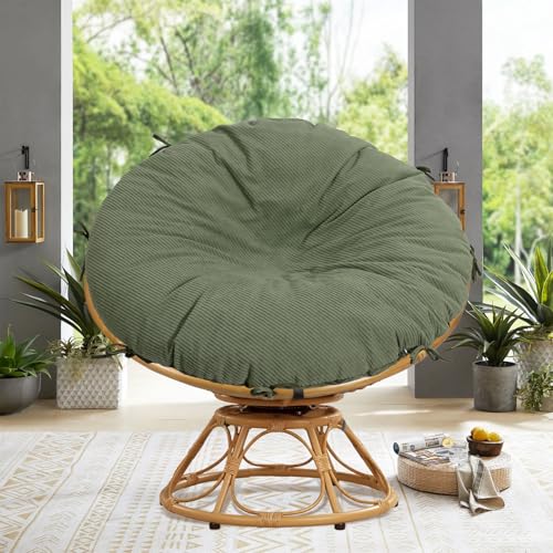 ANMINY Papasan Cushion Cover ONLY Thick Soft Velvet Slipcover for Papasan Cushion, Removable and Machine Washable Round Ch...