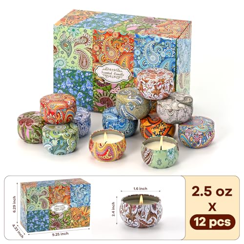 Obisesio Scented Candles Gift Set,12 Pack Candles for Home Scented, 300 Hour Long-Lasting Soy Wax Aromatherapy Candle Set,...