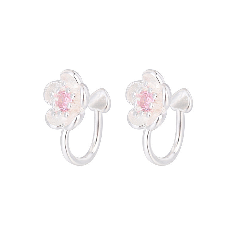 Cherry Blossom Ear Clip Womens Korean Style