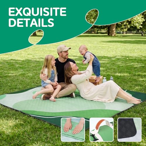RYCHIC Waterproof Picnic Blanket Outdoor Camping Beach Mat Extra Large Foldable Car Essential Roadtrip Gadget Rv Accessori...