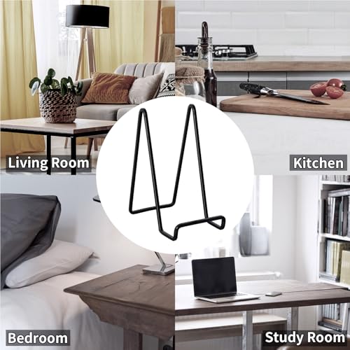 3 Pack 6 inch Metal Plate Stands for Display, Plate Holder Pictures Frame Easel Display Stand, Tabletop Picture Stand, Iro...