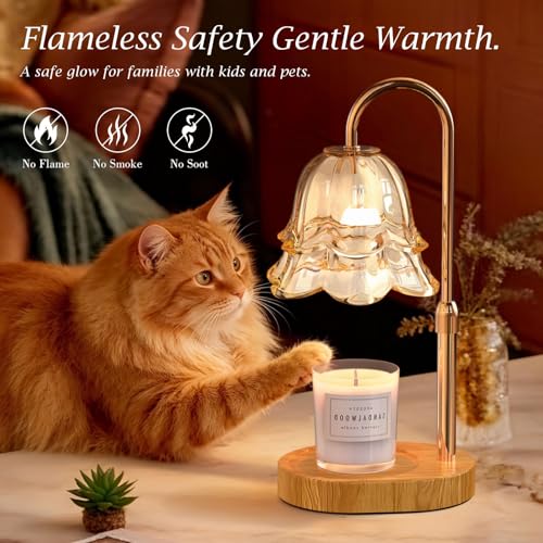 BYART Candle Warmer Lamp with Timer Dimmable, Adjustable Height Wax Melts Warmer for Jar Candles, Birthday Mothers Day Gif...