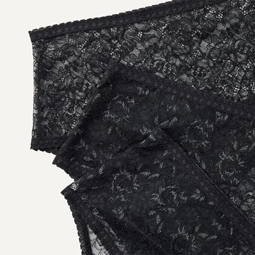 Amazon Essentials Women's Stretch All Over Lace Boyshort Panties, Pack of 6