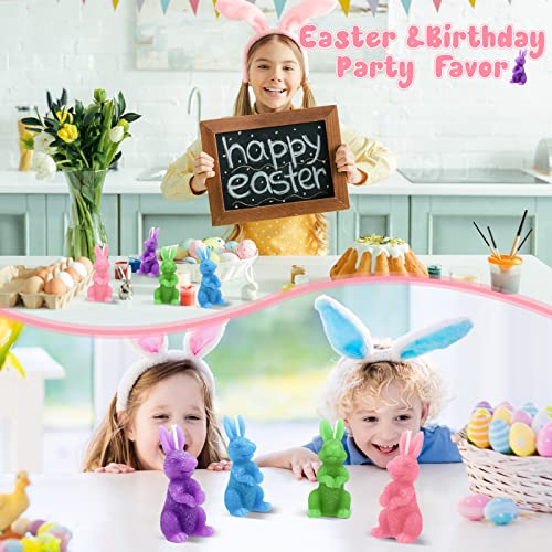BBTO 4 Pcs Easter Bunny Candles Gift Set Rabbit Shape Spring Candles for Easter Bunny Decorations Party Table Home Decor S...
