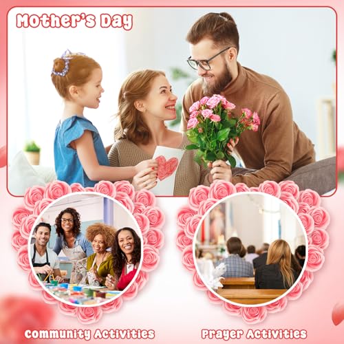 Thiccywoov 50 Sets Mother's Day Flower Gifts Mother's Day Christian Gifts for Women Faith Galaxy Rose Crystal Flower and C...