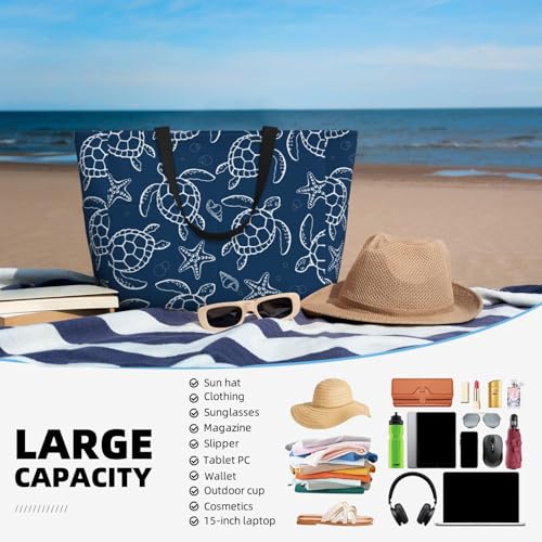 BJQ Beach Tote Bag for Women Beach Bag Waterproof and Sandproof Tote Bag with Wet Bag Large Travel Bag for Weekend Travel