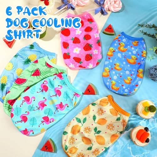 Abbylike 6 Pack Summer Shirts for Dog, Stretchy Dog T Shirts, Cooling Quick Dry Lightweight Pet Sleeveless, Breathable Cat...