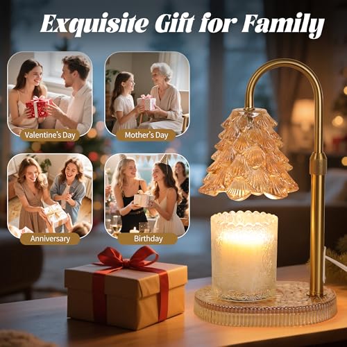 Christmas Tree Shaped Candle Warmer Lamp with Timer & Dimmer – Adjustable Wax Melt Lamp for Jar Candles, Home Decor Accent...