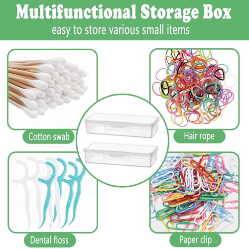 MatFirsmo Cotton Swab Holder for Travel, 2 Pcs Portable Small Dental Floss Holder Clear Plastic Cotton Pad Holder, Travel ...