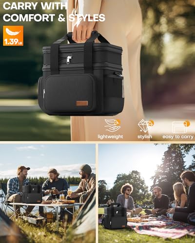 HOTOR Lunch Box for Men and Women - Leak-Proof Insulated Lunch Cooler Bag with Adjustable Strap, Multiple Pockets for Offi...
