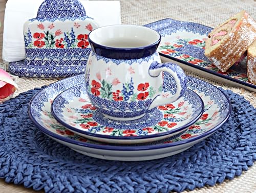 Blue Rose Polish Pottery Dreaming of Poppies Bubble Mug
