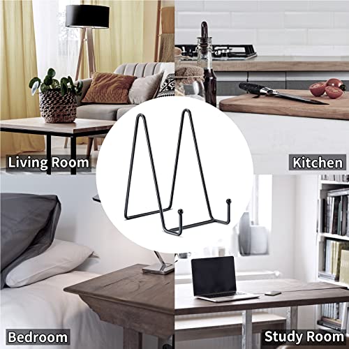 Kruodop 3 Pack 6 Inch Plate Stands for Display, Plate Holder Display Stand, Picture Frame Stand Black Metal Frame Holder S...