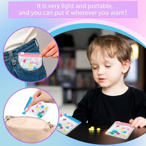Handepo 24 Pieces Pill Pouch Bags Zippered Set Reusable Translucent Medicine Organizer Sealing Travel Plastic Bags with Sl...