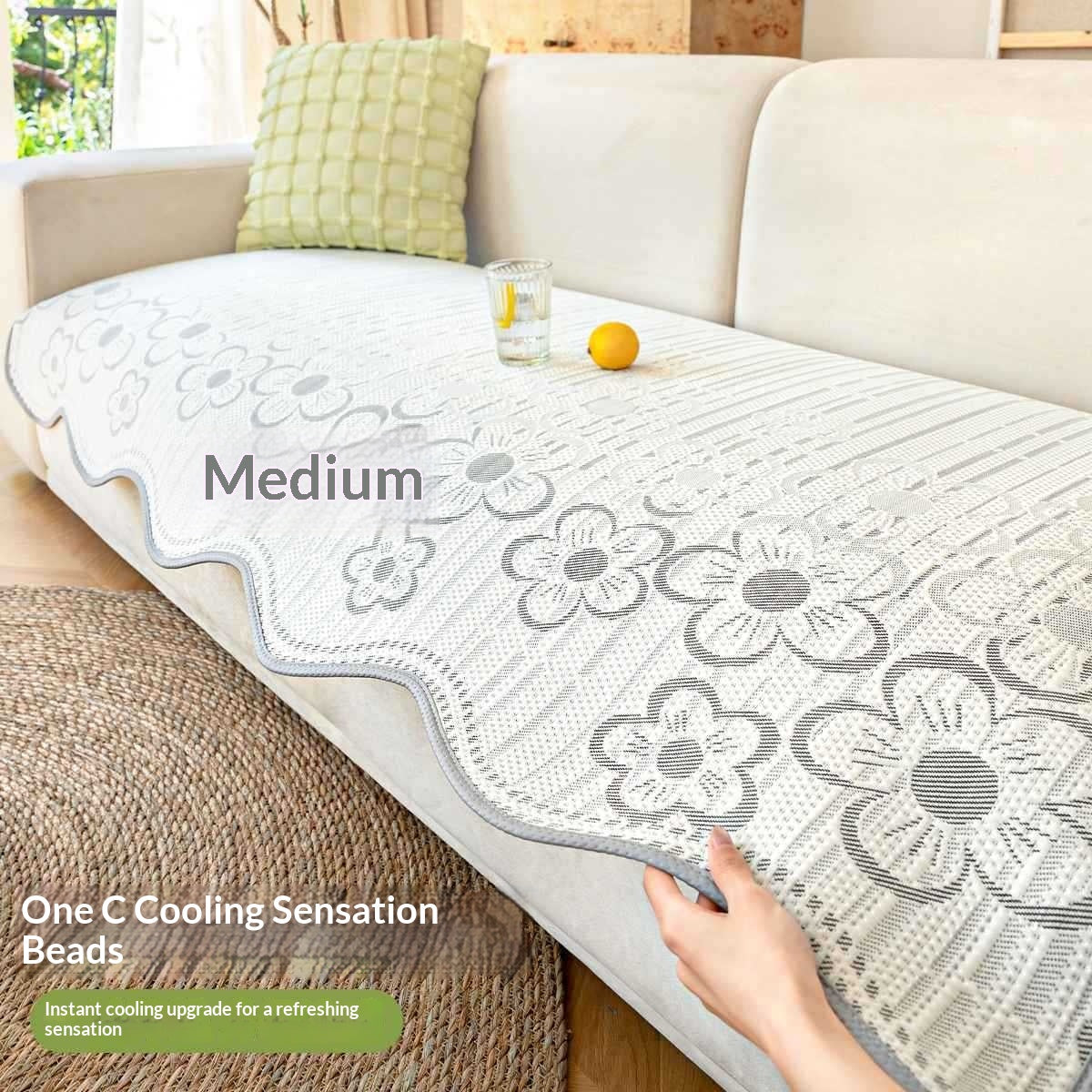 One-piece Ice-silk Cooling Seat Cushion With Non-slip Design