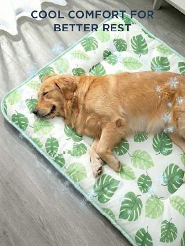 Dog Cooling Mat for Dogs & Cats, Soft Breathable Cooling Pad for Dog Bed, 23"x18" Self Cooling Crate Mat for Dogs, No Gel ...