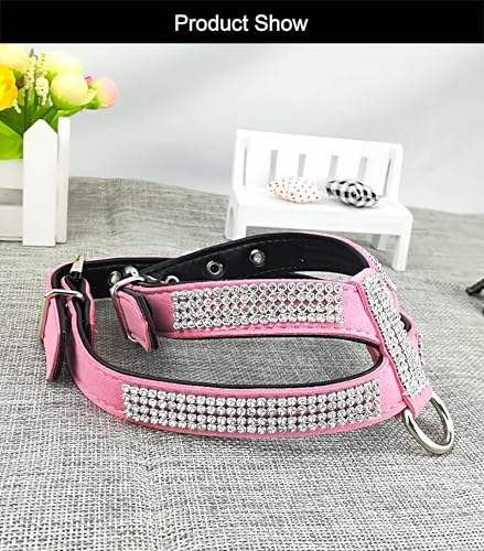 Newtensina Fashion Puppy Harness with Diamantes and Lead Cute Girls Bling Dog Harness with Bling Leashes for Small Dogs