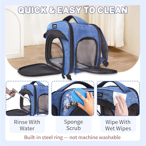 Small Pet Carrier, Breathable Collapsible Pet Bag with Safety Leash for Small Puppy, Kitten, Guinea Pig Weighing up to 8 P...