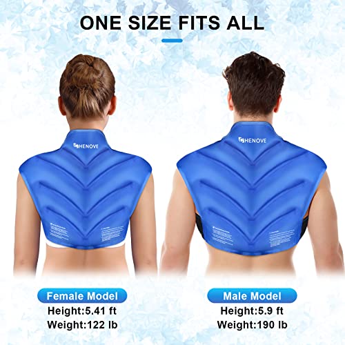Chenove Ice Pack for Shoulders Upper Back with Strap, Neck and Shoulder Ice Pack Wrap Rotator Cuff Gel Reusable with Cold ...