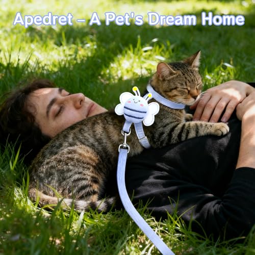 Cat Harness and Leash Set - Comfortable Lightweight Vest Design, Escape Proof Adjustable Kitten Harness for Cats Walking a...