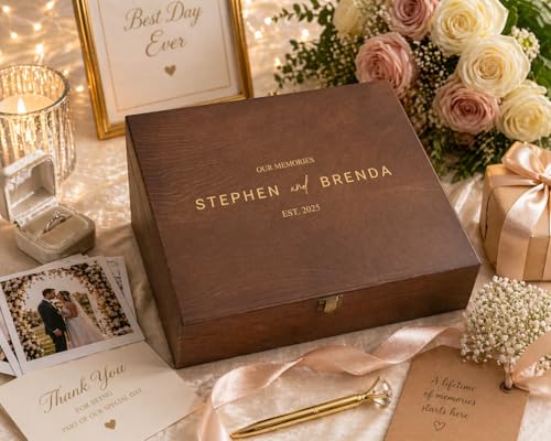 Krezy Case Personalised Engraved Wooden Keepsake Box, Wedding Memory Box, Personalized Keepsake Wood Box, Custom Wedding G...