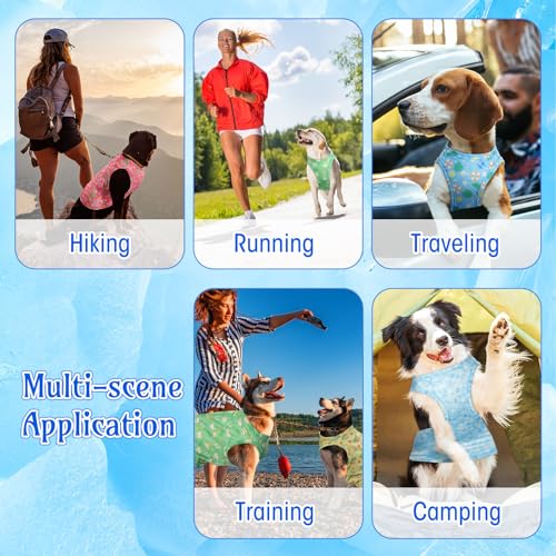 Dansydaisy 5 Pack Dog Cooling Shirts Quick Dry Vest Mesh Breathable Instant Cooling Dog Vest Lightweight Summer Beach Hawa...