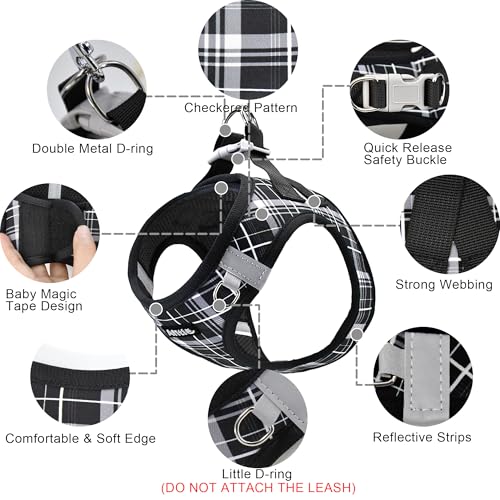 AIITLE Dog Harness Leash Set for Medium Dogs, Step in No Choke Reflective Adjustable Vest Harness with Leash, Breathable P...
