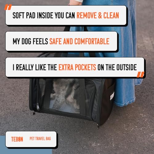 17.5" Pet Travel Carrier Bag - Collapsible Cat & Dog Carrier - Breathable, Durable & Spacious - Fits Small and Medium Pets...
