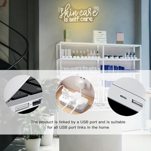 WLHOPE Skin Care is Self Care Neon Signs for Wall Decor LED Lights Decorations for Beauty Salon Facial Spa Bathroom, Get Y...