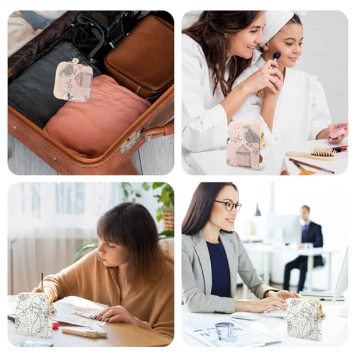 Amabro Sanitary Napkin Storage Bag, 2PCS Period Bags Cute Sanitary Pad Storage Pouch Tampon Pantyliners Menstrual Purse Da...