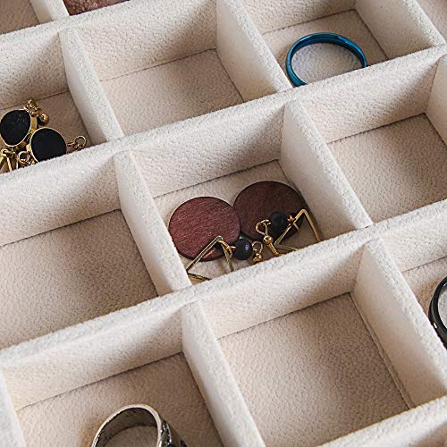 Frebeauty Earring Holder Organizer, 50 Slots Earring Organizer,2 Layer Jewelry Box for Earrings and Necklace,PU Jewelry Or...