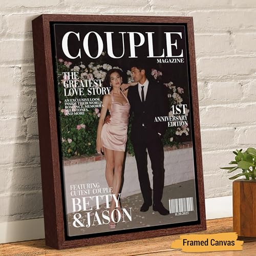 Personalized Couple Magazine Cover with Photo – Custom COUPLE Poster, Anniversary Engagement Valentines Gift for Him Her, ...