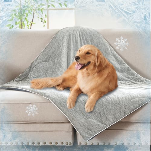 Cooling Blanket for Dogs, Dog Blankets for Large Dogs, Q-MAX > 0.5 Cold Washable Dog Blanket, Soft Durable Self Cooling Ca...