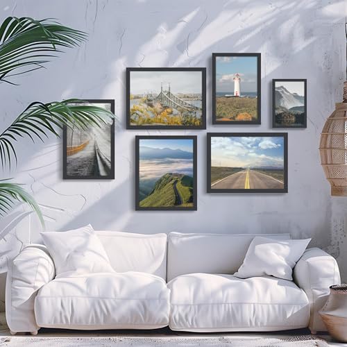 Fisnish 11x14 Picture Frame, for Tabletop Display, Horizontal or Vertical Wall Mounting, Black