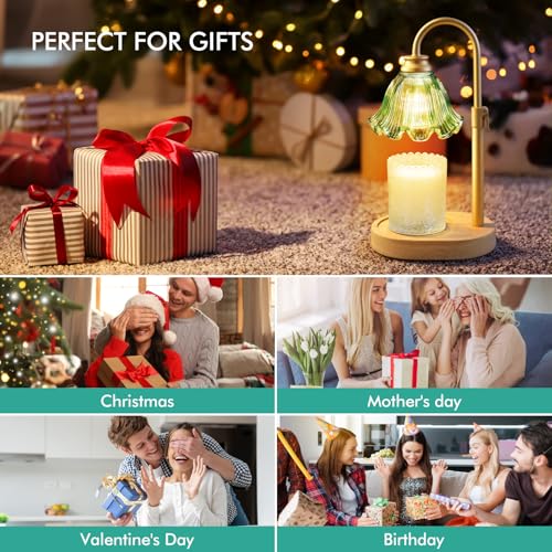 Maromamix Candle Warmer Lamp with Timer & Dimmer, Adjustable Height Electric Wax Melt Warmer for Scented Jar Candles, Home...