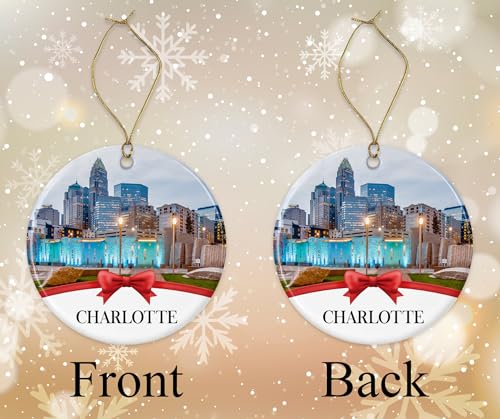 TunlaStore Charlotte Christmas Ornament, Christmas Ornaments Travel Souvenir Collection Gift for Family, Christmas Tree Or...