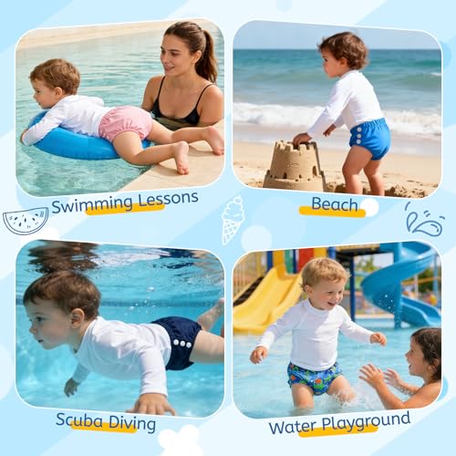 Durio Reusable Swim Diapers Washable Baby Swim Diaper Unisex Infant Toddler Swimming Diapers