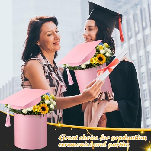 Weekgrat 2 Pack 2026 Graduation Cap Flower Gift Boxes Class of 2026 Cap Candy Box Empty Container with Tassel for Graduati...