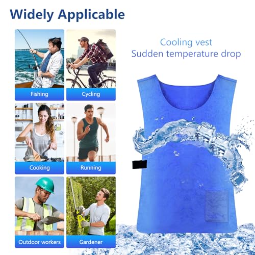 DWSFADA Ice Cooling Vest for Men Women, Reusable Adjustable Cold Coat Fabric Sport Cool Vest Body for Cycling, Running Out...